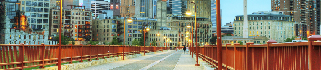 An image of a city bridge with streetlights.