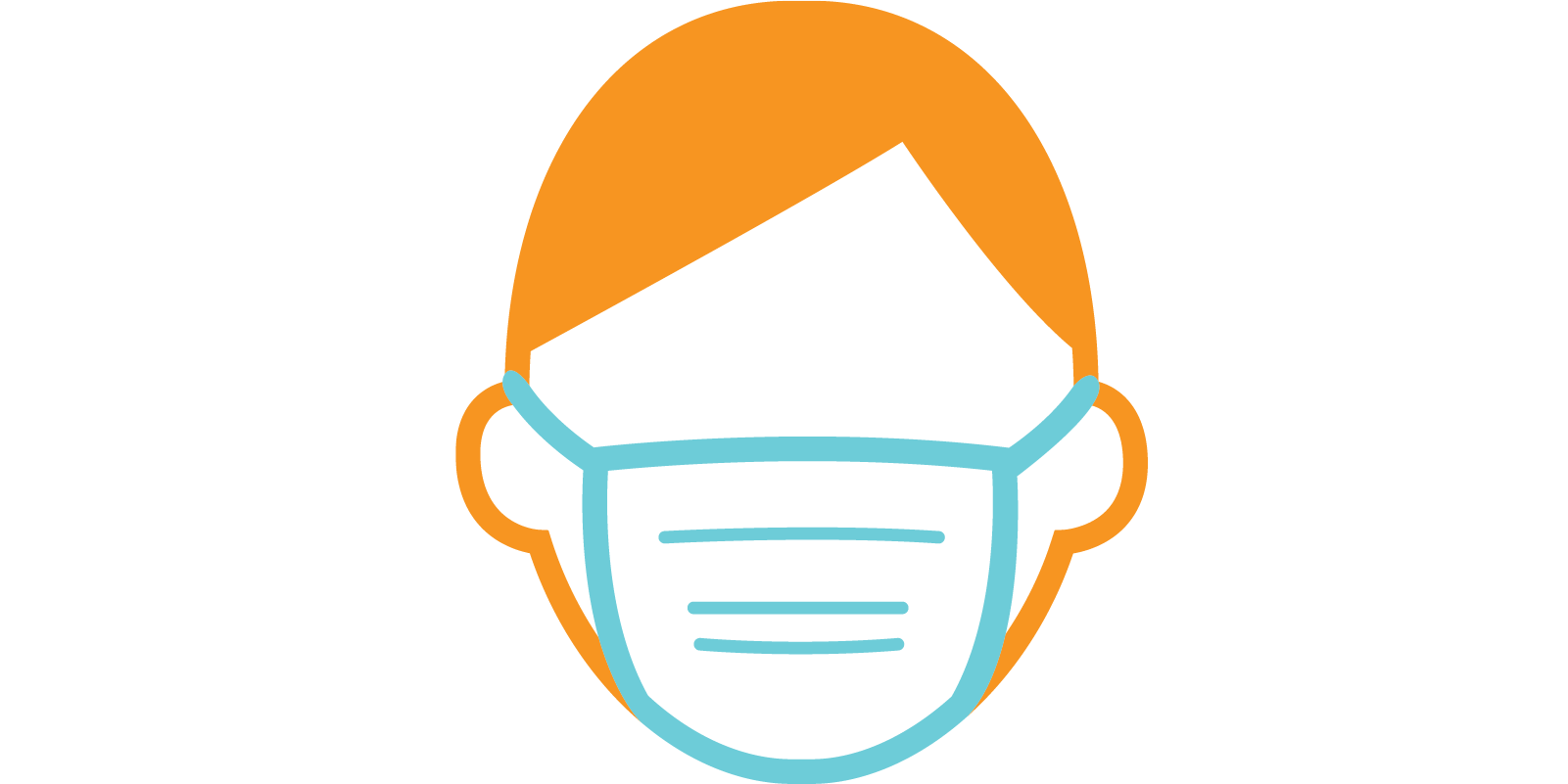 Graphic of a person wearing a mask