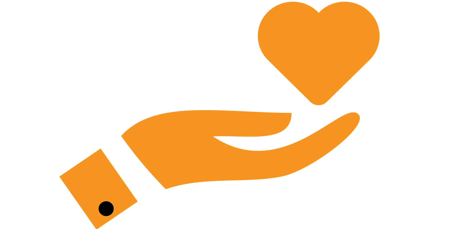 Graphic of a hand providing support and care