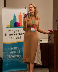 Mayor Paige Cognetti Speaking at the Mayors Innovation Project Winter 2025 Meeting.