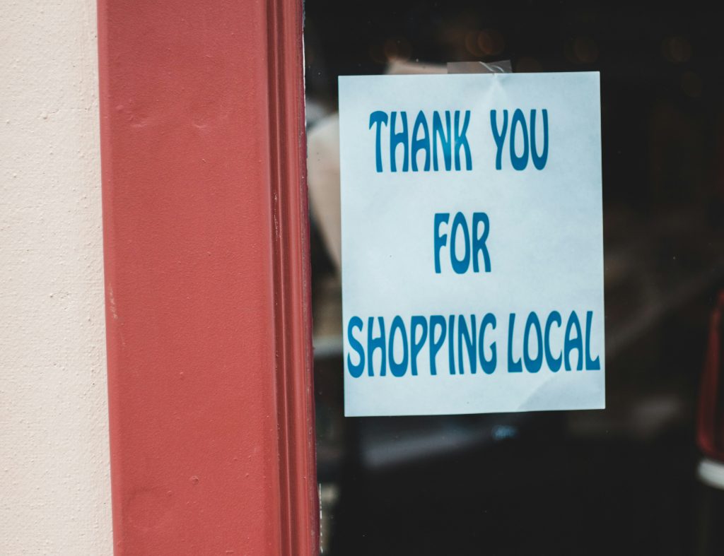 Sign in storefront that reads
