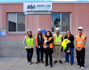 Mayor Ishii of Berkeley, CA on a tour with the Public Works Department.